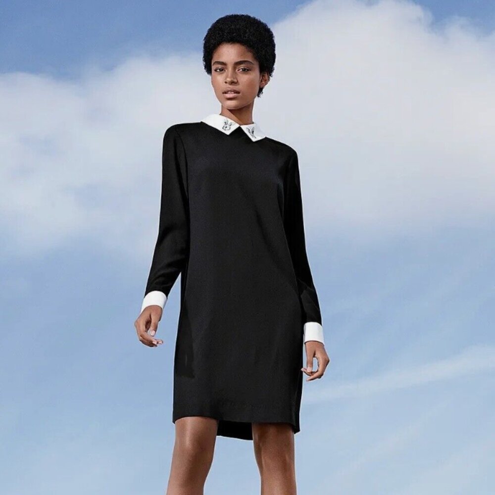 Victoria Beckham for Target Women's Pink Collared Dress-Rabbit Collar SZ: Medium